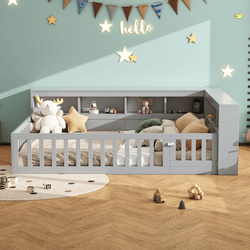 Cama Daybett 140x190cm - Sofá-cama, com arrumação, com estrado (sem colchão), com tomada e USB, cinzento