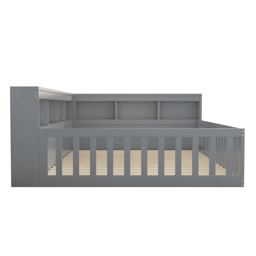 Cama Daybett 140x190cm - Sofá-cama, com arrumação, com estrado (sem colchão), com tomada e USB, cinzento