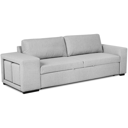 Sofá-Cama BUDWING Avery Cinzento c 2 Pufes - 3 lugares - 248x117x90 cm