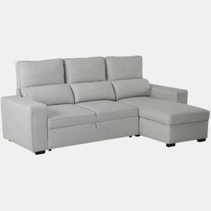 Sofá-Cama Chaise Longue BUDWING Harper Cinzento - 4 Lugares - 248,5x156x103 cm
