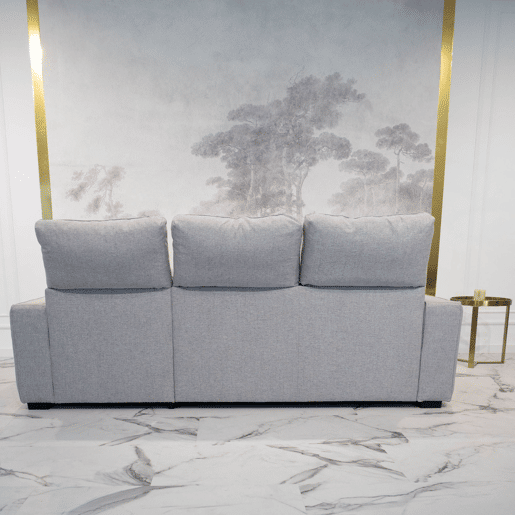 Sofá-Cama Chaise Longue BUDWING Harper Cinzento - 4 Lugares - 248,5x156x103 cm