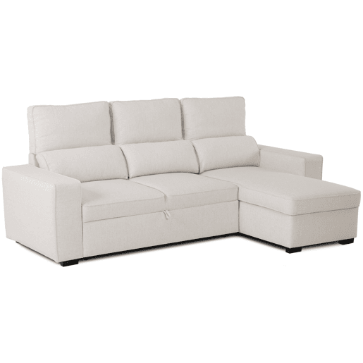 Sofá-Cama Chaise Longue BUDWING Harper Bege - 4 Lugares - 248,5x156x103 cm