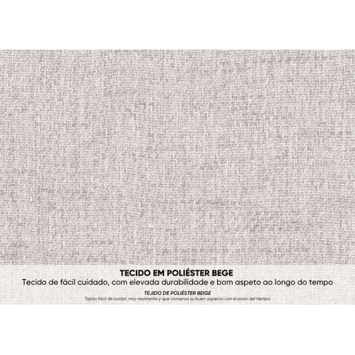Sofá-Cama BUDWING Avery Bege c 2 Pufes - 3 lugares - 248x117x90 cm