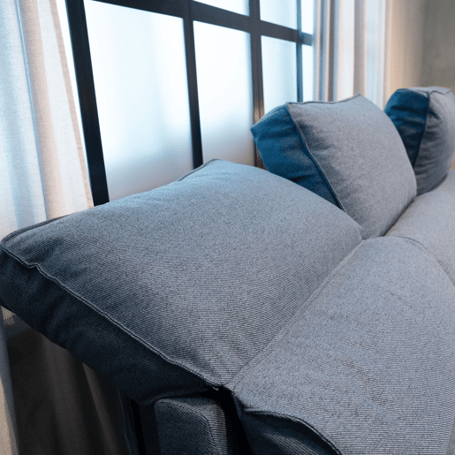 Sofá-Cama Chaise Longue BUDWING Harper Azul - 4 Lugares - 248,5x156x103 cm