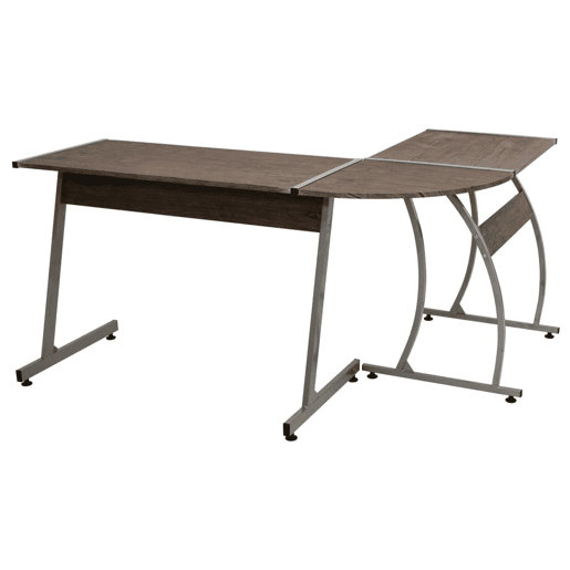 Secretária de canto - Mesa de computador derivados de madeira castanho