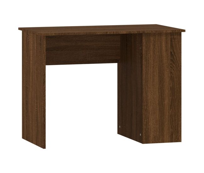 Escritorio - mesa de ordenador de madera contrachapada marrón roble 100x55x75 cm