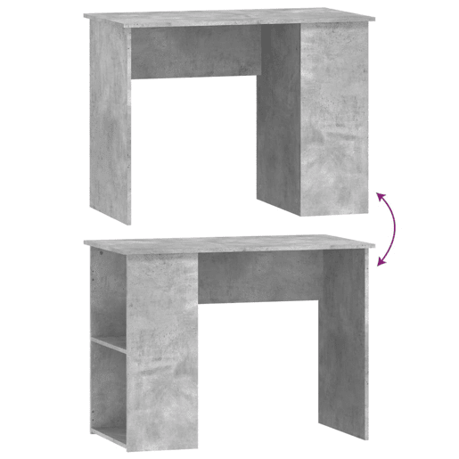 Secretária Escrivaninha de computador - 100x55x75 cm derivados de madeira cinzento cimento