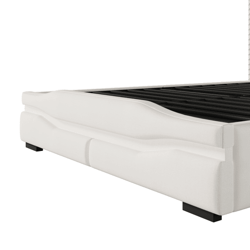 Cama Polsterbett 160x200cm - com função de carregamento USB, luz ambiente controlada por comando remoto, cabeceira com arrumação, cama hidráulica, sem colchão, com luzes LED - Cinza