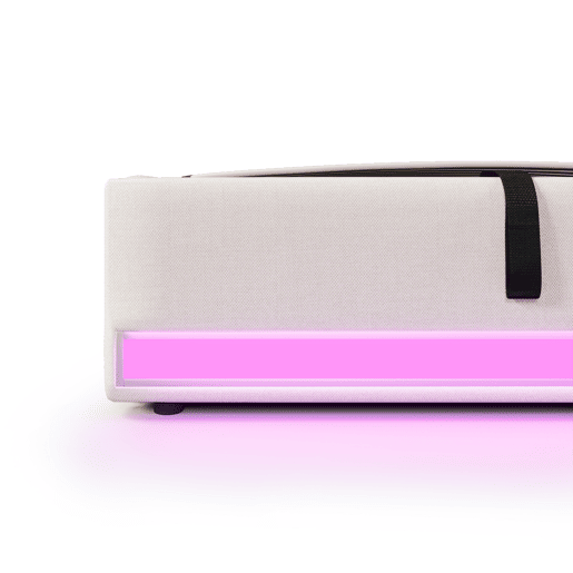 Cama com arrumação 90x200cm - LED com comando à distância, USB e Tipo-C, sem cabeceira, função hidráulica - Bege