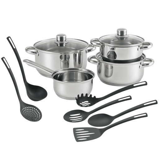Conjunto de panelas Well Home de 7 peças + 6 utensílios de cozinha Conjunto de panelas Well Home de 7 peças + 6 utensílios de cozinha