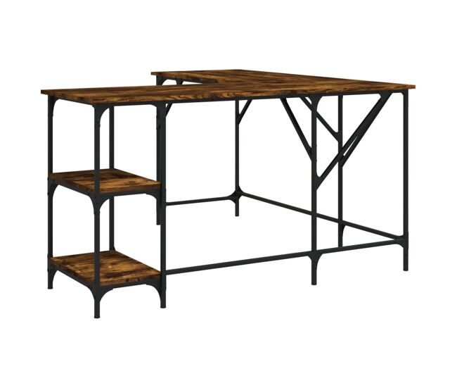 Escritorio - mesa de ordenador madera de ingeniería roble ahumado 139x139x75 cm