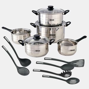 Conjunto de panelas Well Home de 8 peças + 6 utensílios de cozinha