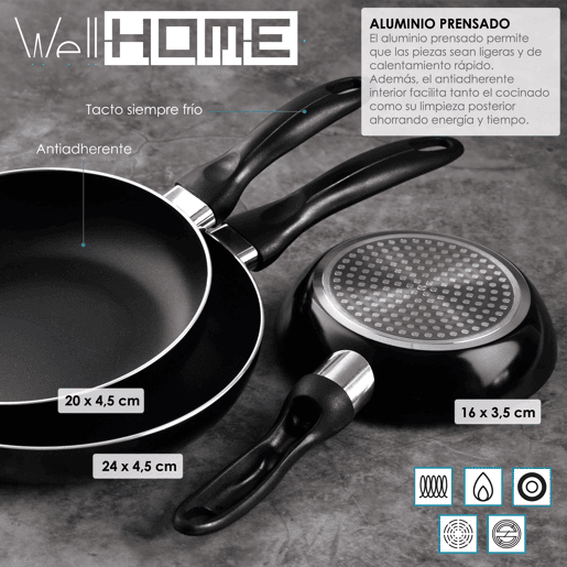 Conjunto de panelas Well Home 7 peças + 3 panelas