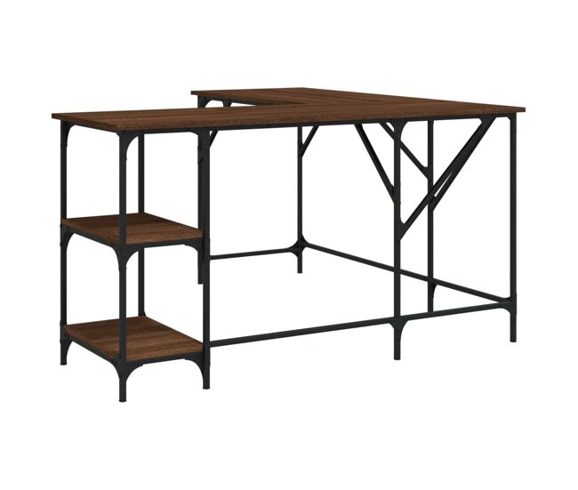 Escritorio - mesa de ordenador madera de ingeniería roble marrón 139x139x75 cm