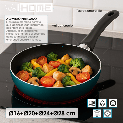 Conjunto de 4 frigideiras Well Home