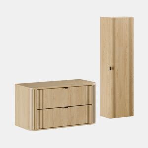 Conjunto móvel toucador 100 cm e coluna Mila Madeira