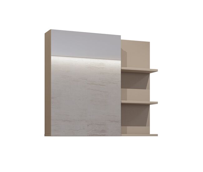 Armario de pared 1 puerta espejo sophéa topo