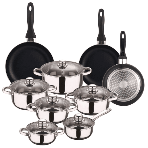 Conjunto de panelas Well Home de 12 peças + 3 panelas Conjunto de panelas Well Home de 12 peças + 3 panelas