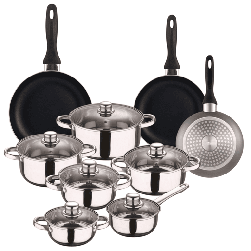 Conjunto de panelas Well Home de 12 peças + 3 panelas Conjunto de panelas Well Home de 12 peças + 3 panelas