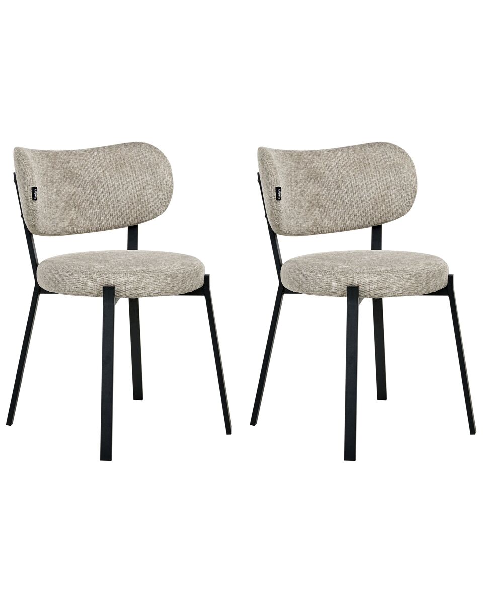 Beliani Conjunto de 2 sillas de comedor Bronte Gris