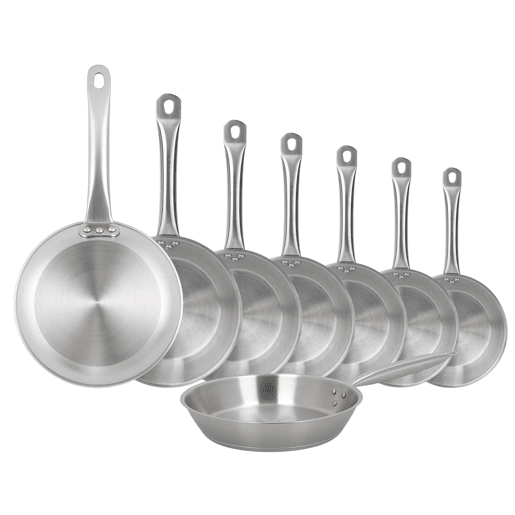 Conjunto de 8 frigideiras Well Home adequadas para indução e sem revestimento antiaderente