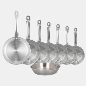 Conjunto de 8 frigideiras Well Home adequadas para indução e sem revestimento antiaderente