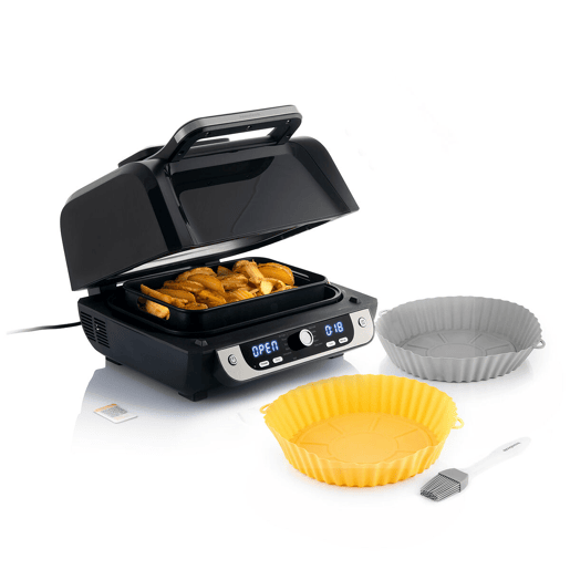 Pack Cestos de Silicone com Pincel para Fritadeiras a Ar e Fritadeira de Ar com Grill, Acessórios e Livro de Receitas InnovaGoods