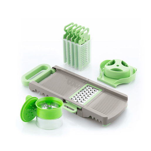 Pack Cortador de Verduras em Espiral e Mandolina-Ralador Dobrável 6 em 1 InnovaGoods