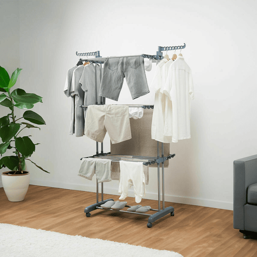 Pack Estendal Dobrável Vertical com Rodas e Dobrador de Roupa InnovaGoods
