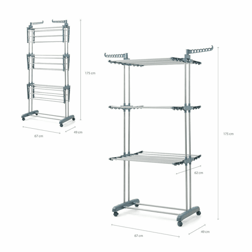 Pack Estendal Dobrável Vertical com Rodas e Dobrador de Roupa InnovaGoods