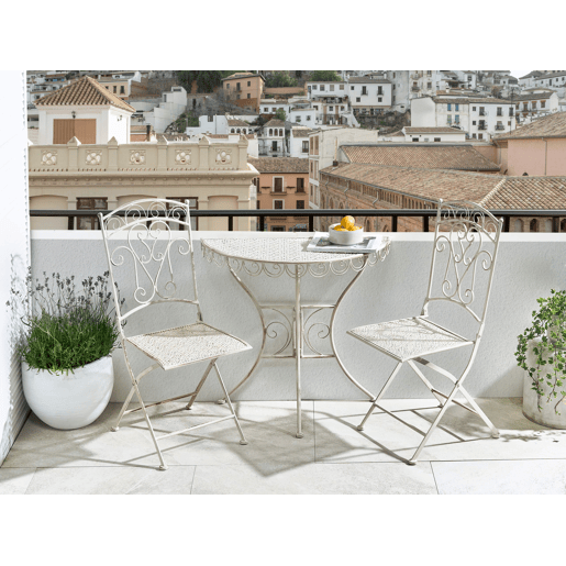 Mesa bistrô JUINA 80 cm 36 cm Metal Creme claro Mesa bistrô JUINA 80 cm 36 cm Metal Creme claro