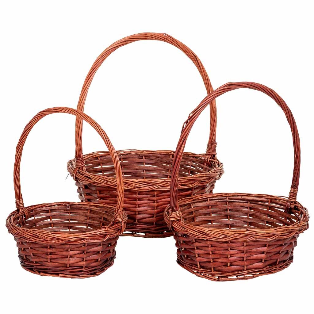 Set 3 Cestas de mimbre con asas