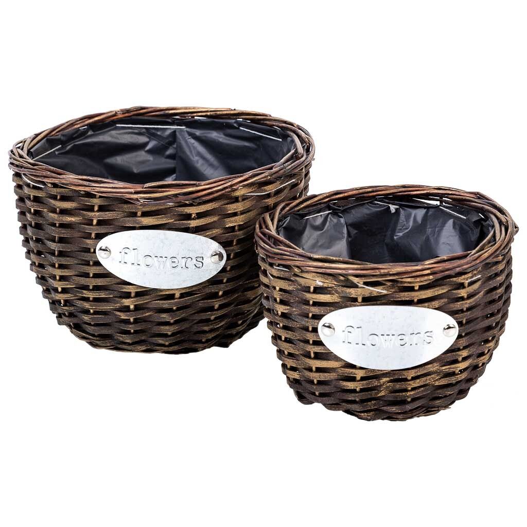 Set 2 cestos de mimbre