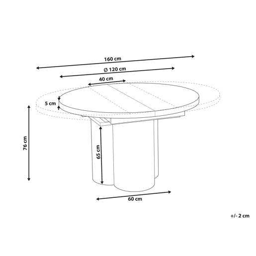 Beliani Mesa de jantar extensível MORAINE