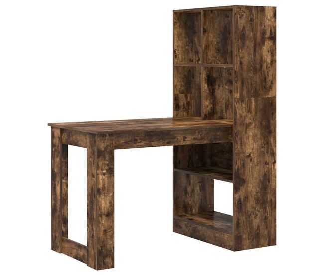 Escritorio - mesa de ordenador roble ahumado 122 x 67 x 145 cm madera contrachapada