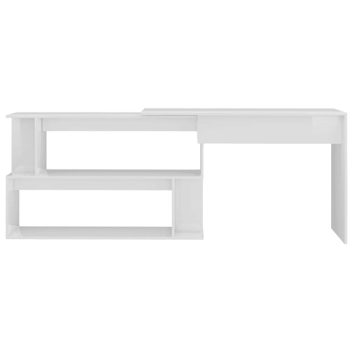 Secretária de canto - Mesa de computador derivados de madeira branco brilhante
