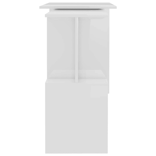 Secretária de canto - Mesa de computador derivados de madeira branco brilhante