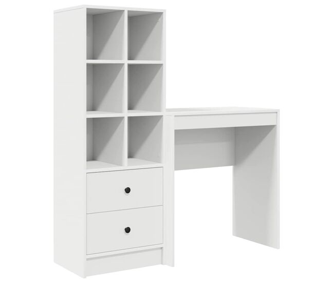 Escritorio - mesa de ordenador con almacenamiento 2 pcs blanco 70 x 40 x 76 cm
