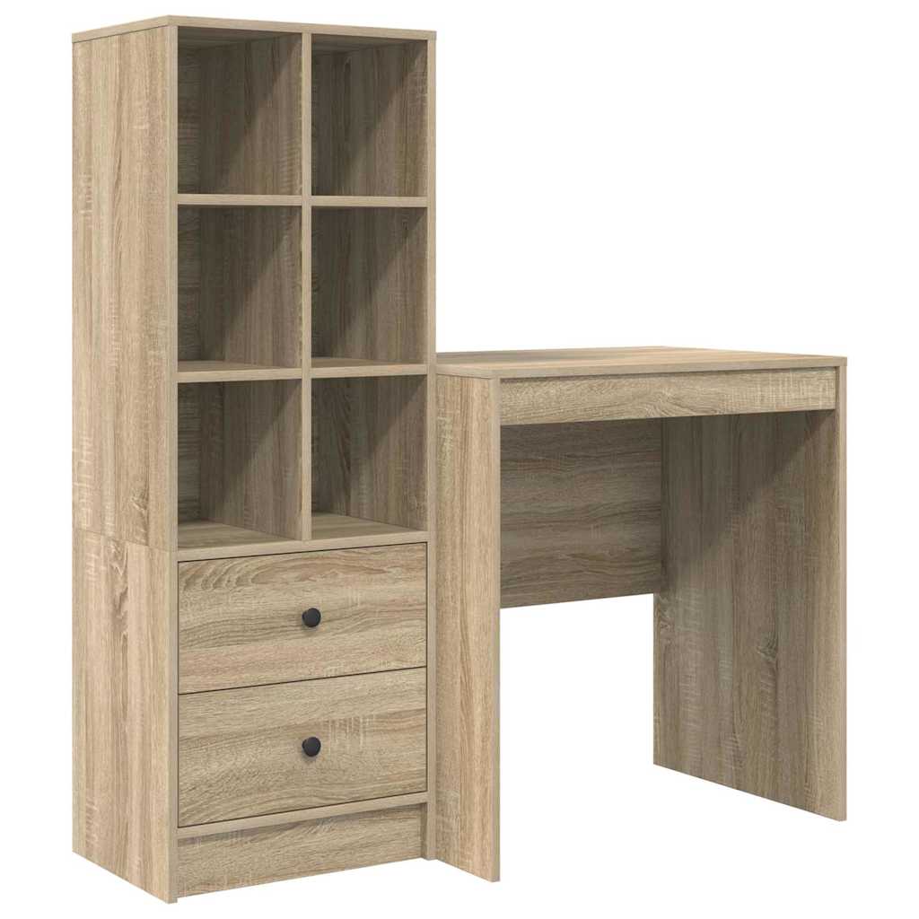 Escritorio - mesa de ordenador con almacenamiento con cajón 2 pcs roble sonoma