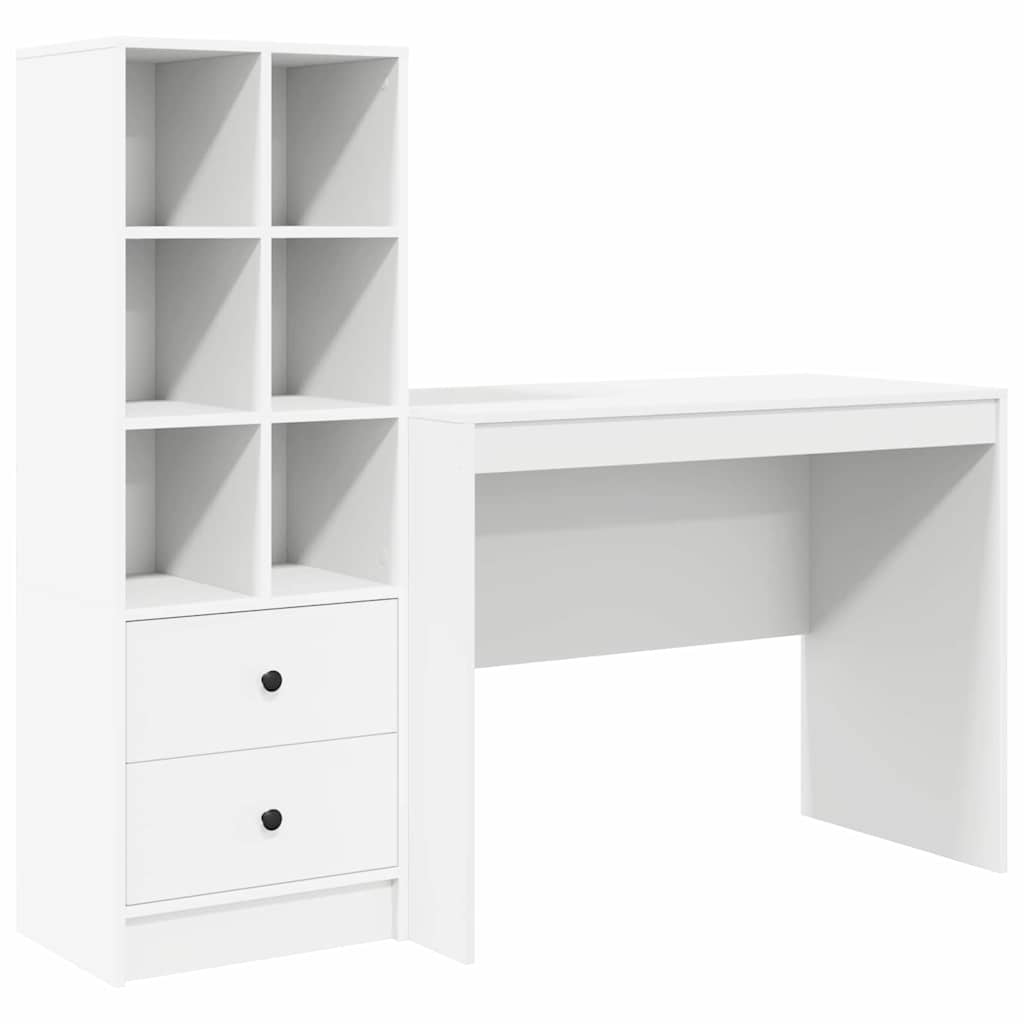 Escritorio - mesa de ordenador con almacenamiento 2 pcs blanco 100 x 50 x 76 cm