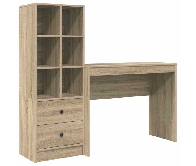 Escritorio - mesa de ordenador con almacenamiento con cajón 2 pcs roble sonoma