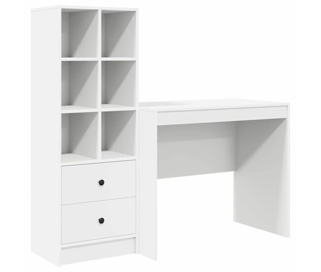 Escritorio - mesa de ordenador con almacenamiento 2 pcs blanco 90 x 50 x 76 cm