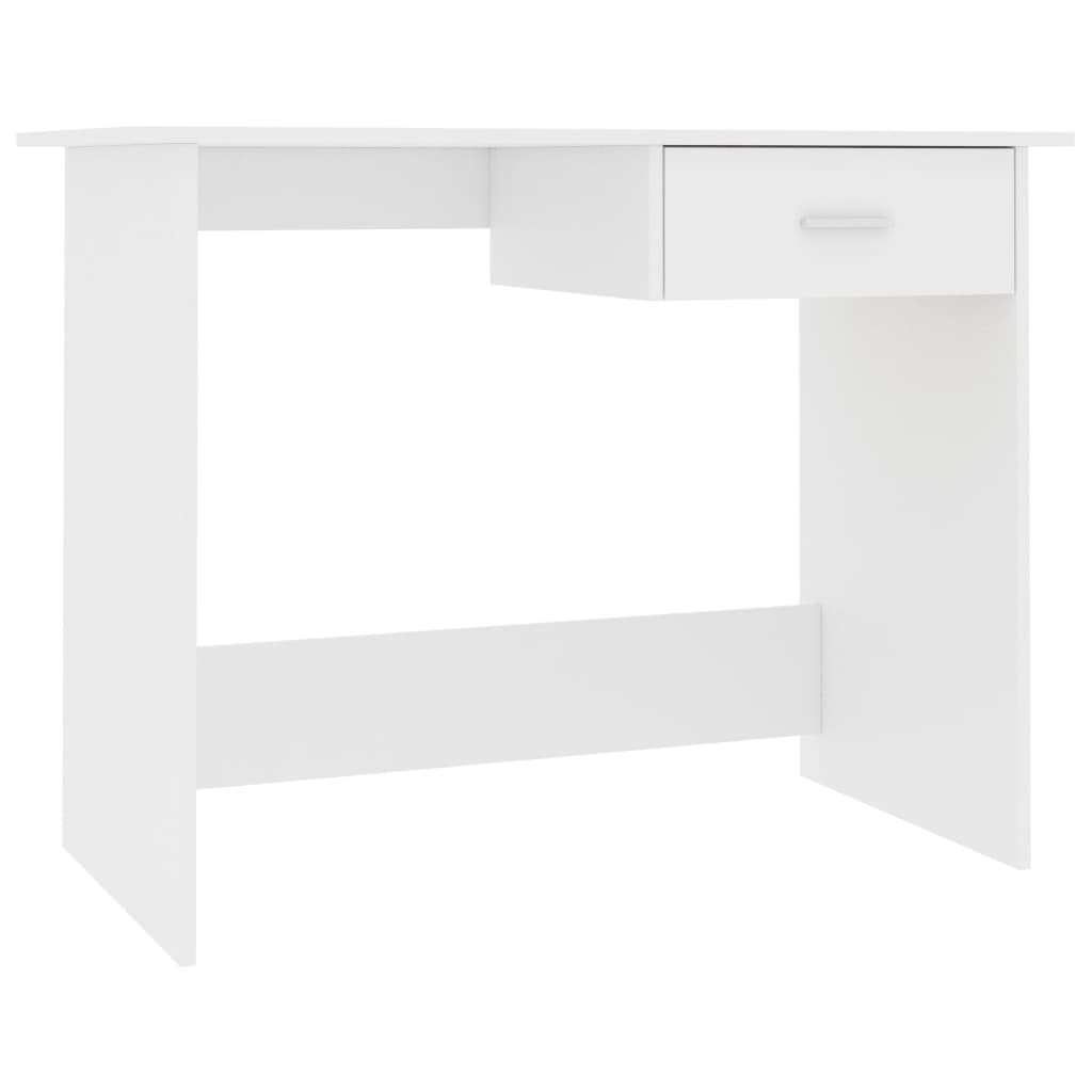 Escritorio - mesa de ordenador de madera contrachapada blanco 100x50x76 cm