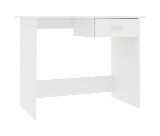 Escritorio - mesa de ordenador de madera contrachapada blanco 100x50x76 cm