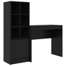 Secretária Escrivaninha de computador - com Armazenamento 2 pcs Carvalho preto 90 x 40 x 76 cm