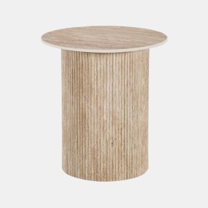 Mesa auxiliar de cerâmica u201CEclatu201D, mesa de cabeceira - 50 x 50 cm - Castanho