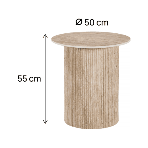 Mesa auxiliar de cerâmica u201CEclatu201D, mesa de cabeceira - 50 x 50 cm - Castanho