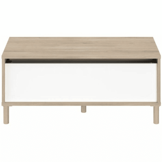 Mesa de Centro Elevável Parisot Branco 100 x 50 x 43,6 cm Mesa de Centro Elevável Parisot Branco 100 x 50 x 43,6 cm