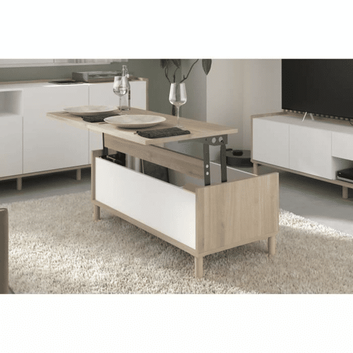 Mesa de Centro Elevável Parisot Branco 100 x 50 x 43,6 cm Mesa de Centro Elevável Parisot Branco 100 x 50 x 43,6 cm