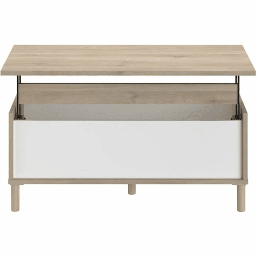 Mesa de Centro Elevável Parisot Branco 100 x 50 x 43,6 cm Mesa de Centro Elevável Parisot Branco 100 x 50 x 43,6 cm